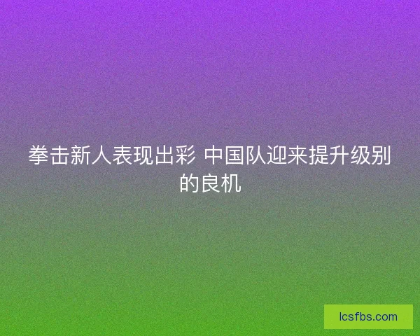 拳击新人表现出彩 中国队迎来提升级别的良机 拳击新人表现出彩 中国队迎来提升级别的良机