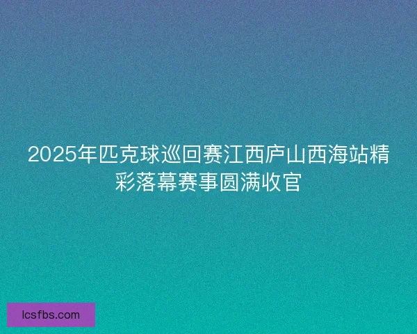 2025年匹克球巡回赛江西庐山西海站精彩落幕赛事圆满收官 2025年匹克球巡回赛江西庐山西海站精彩落幕赛事圆满收官