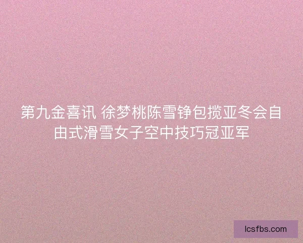 第九金喜讯 徐梦桃陈雪铮包揽亚冬会自由式滑雪女子空中技巧冠亚军 第九金喜讯 徐梦桃陈雪铮包揽亚冬会自由式滑雪女子空中技巧冠亚军